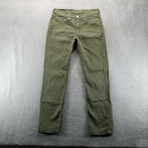 Levis 514 Jeans Mens 29x30 Olive Green Regular Straight Mid Rise‎ Stretch Denim
